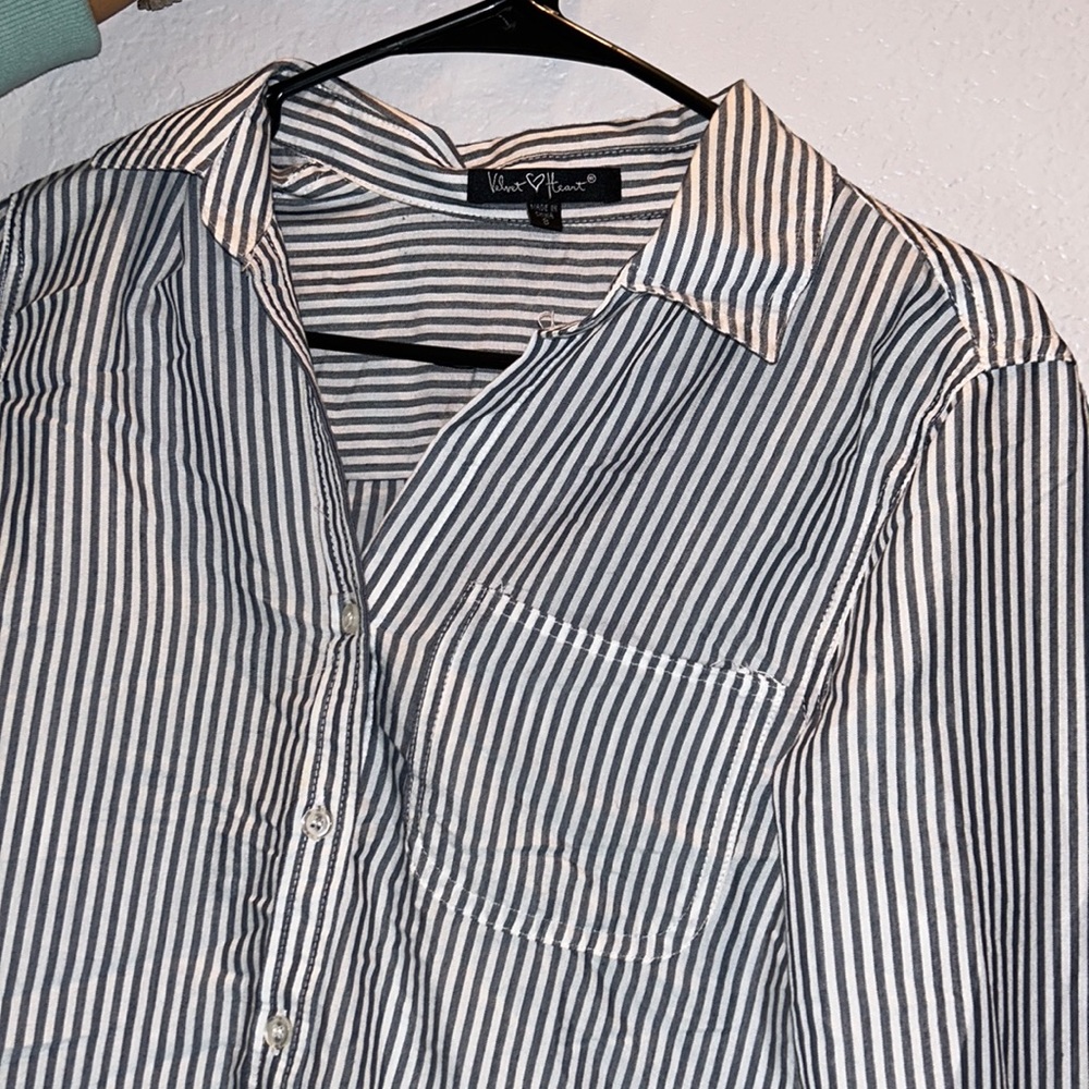 Velvet Heart Small (Blue and White)